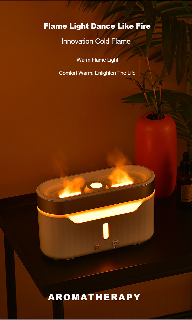 2023 New Flame Water Atomization Jellyfish Fog Humidifier Desktop Portable Essential Oil Aroma Diffuser with Atmosphere Light