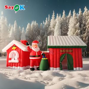 Quality Free Design 9m Giant Christmas Inflatable Santa's House Tent wholesale