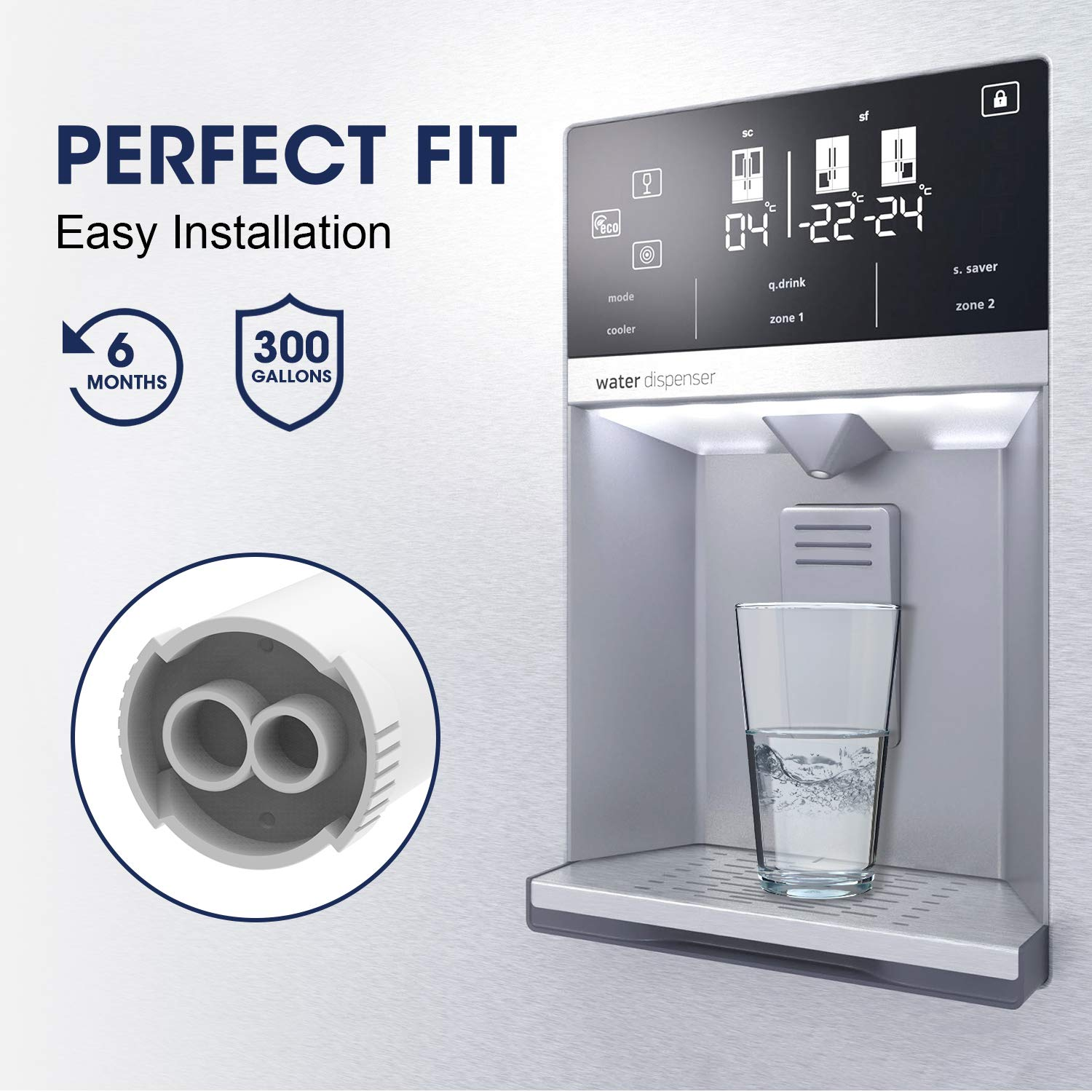 Replacement of Refrigerator Ice and Water Filter 4 KAD4RXD1 Single Pack Green Power Source Battery