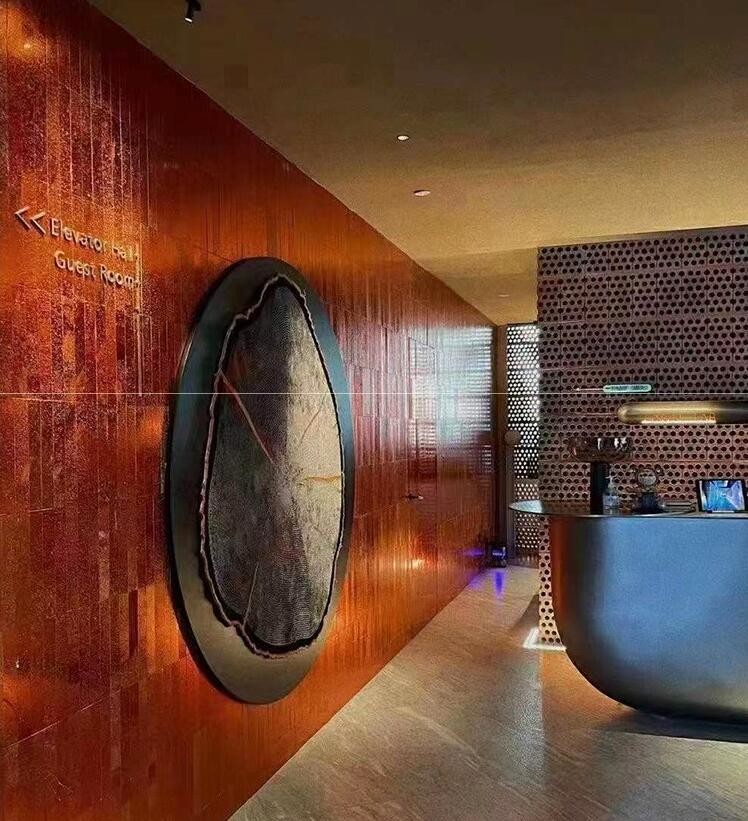 Thin Stone Shower Wall Panels Mixed Metal Plating Marble Look Wall Tile Indoor Bar Hotel