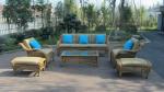 6pcs half round rattan sofa set