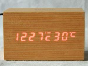 Quality Digital Jumbo LED Wood Clock Vintage Table Wooden Alarm Clock wholesale