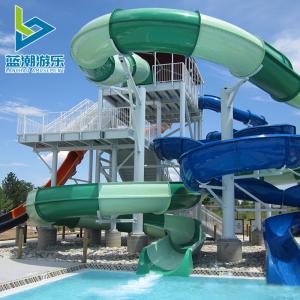 Quality Factory Customized Outdoor Water Sport Commercial Aqua Theme Park Equipment Resort Place Fiberglass Spiral Water Slide wholesale