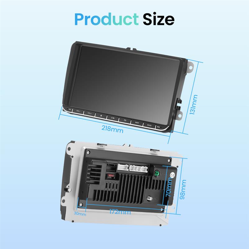 VW Volkswagen Golf Polo Tiguan Passat Skoda Octavia Carplay Auto with GPS and 1024*600 Resolution