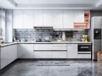 L Shape Kitchen Pastoral Style Wood Home Cabinet Wooden Storage Apartments