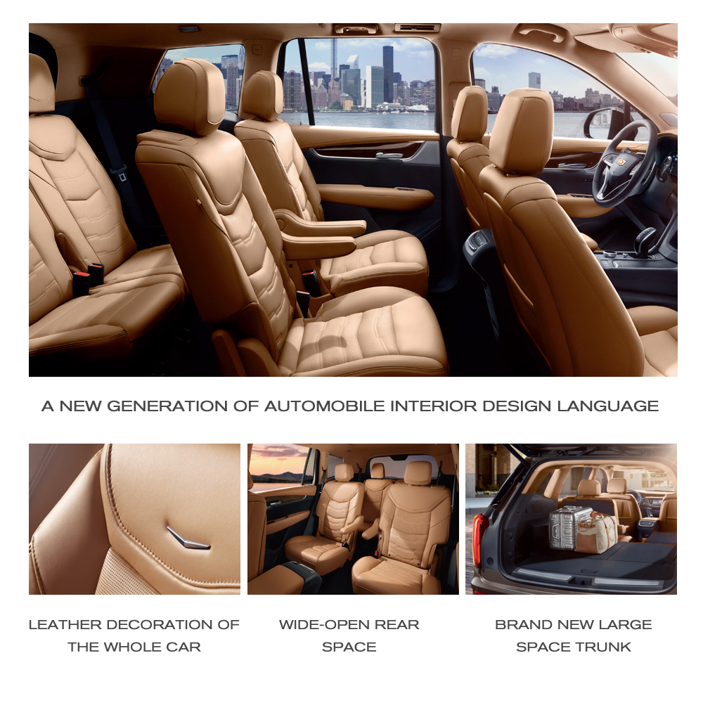 Comfortable Leather Seats Turbo Engine Hydraulic Steering System R20 Tires Left Steering for Cadillac XT6 RWD Gas SUV