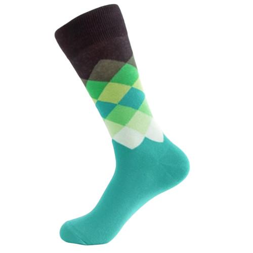 Creative Trendy Mens Socks Colorful Design Cotton Material Custom Logo Dress