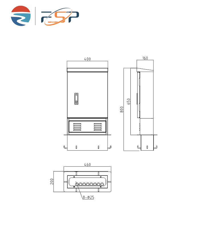 Connector Type SC FC LC ST FDC 48A FTTH Outdoor Waterproof Fiber Distribution Cabinet