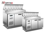 Stainless Steel Commercial Refrigerated Preparation Pizza Counter Fridge