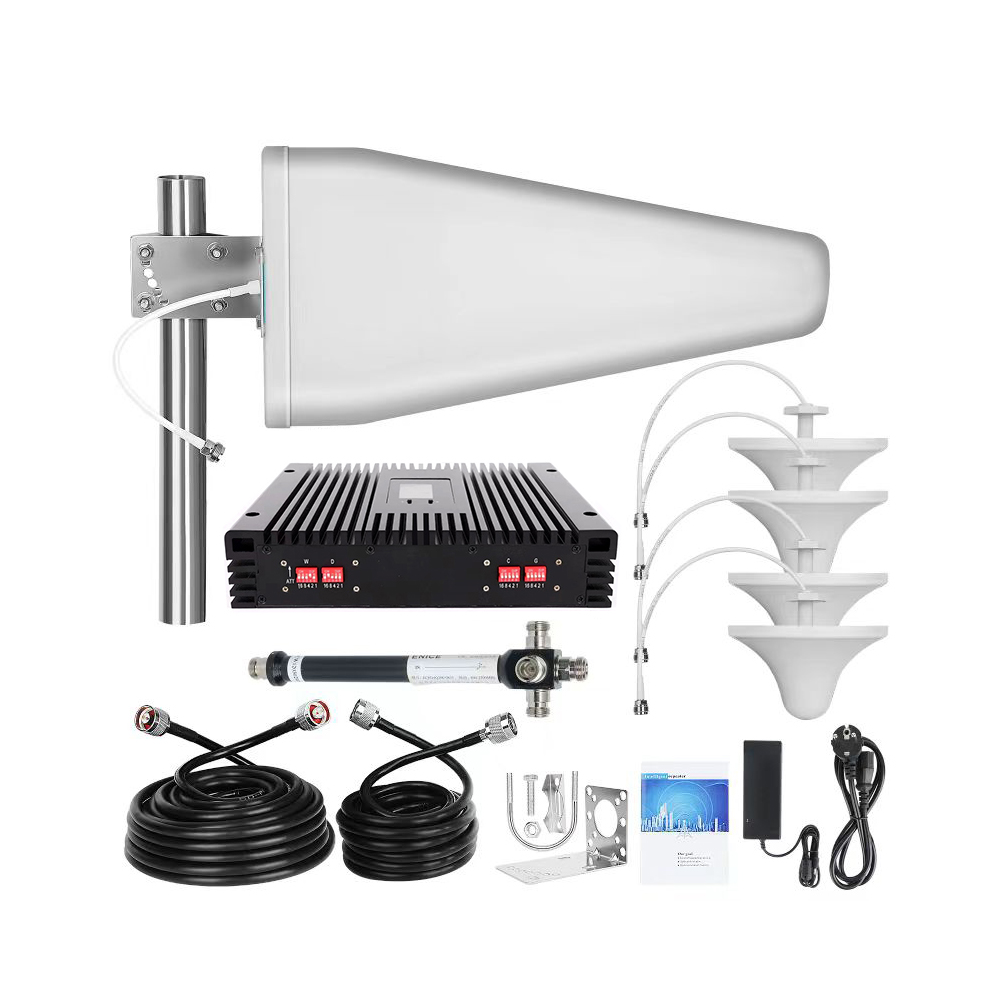 Signal Extender 30db Tri Band 900/1800/2100MHZ 1W Cell Signal Repeater for 8000sqm Area