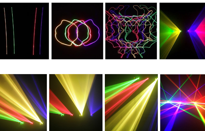 Small Power 4 Lens Four Head RGBY Multi Color Beam DJ KTV Laser Light Projector