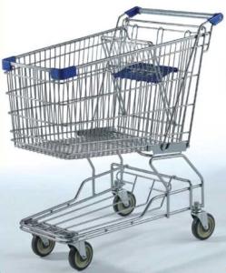 Quality Large Capacity Grocery Shopping Carts , 180L Wire 4 Wheeled Shopping Trolley wholesale