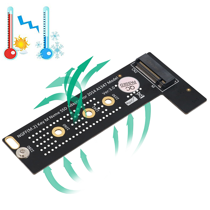 M.2 NGFF M-Key NVME SSD Converter Card Adapter For 2014 MacBook Mini A1347 MEGEN2 MEGEQ2 NVME SSD