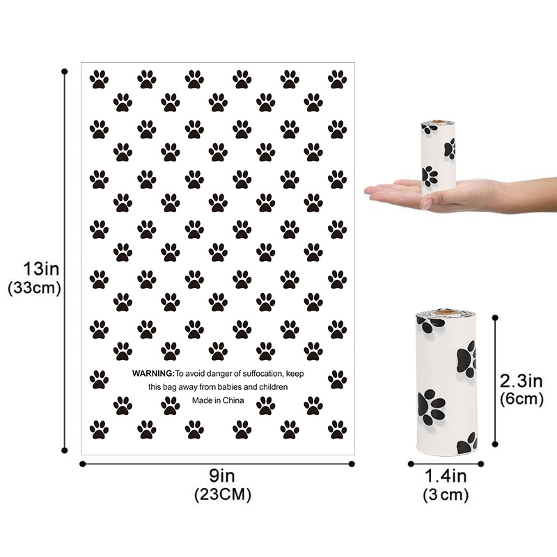 2 Rolls for Delivery 15 pcs Degradable Imported Raw Materials PET Dog Cat POP Garbage Bag
