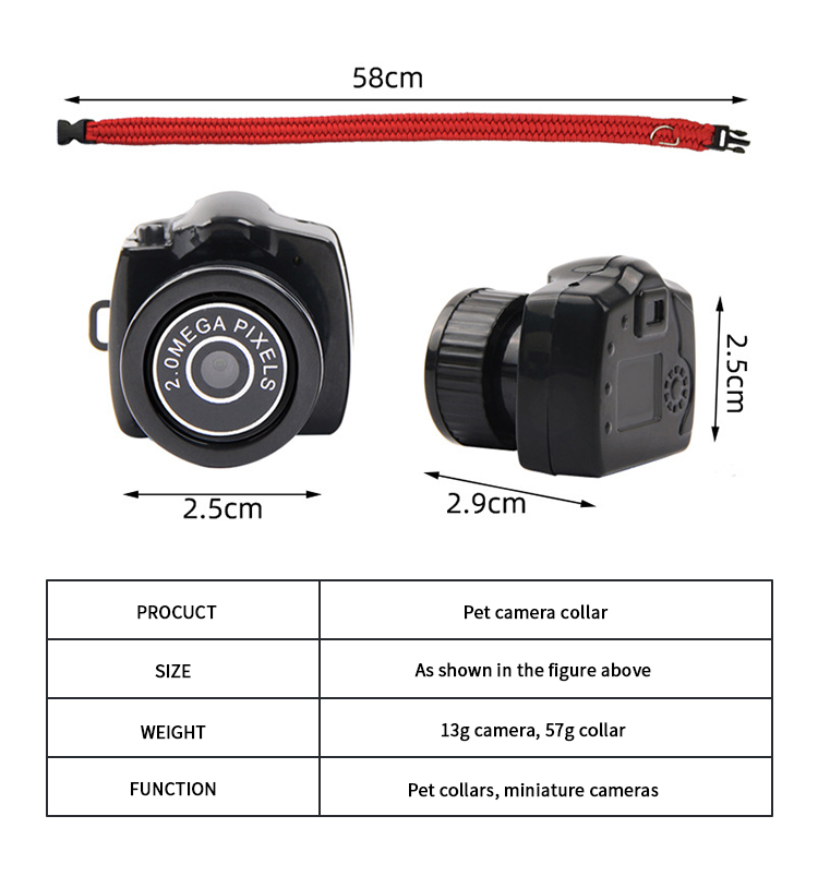 Polyester USB Cat Tracking Collar With Camera 58cm Cat Collar Camera Wifi
