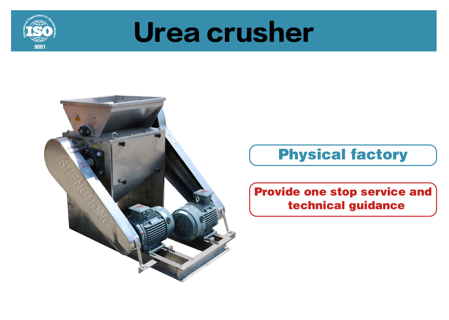 Dual Motors Stainless Steel Fertilizer Crushing Machine In Power 7.5kw*2