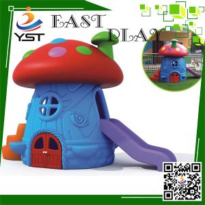 Quality Single Plastic Kids Backyard Slide , Mushroom House Childrens Play Slide wholesale