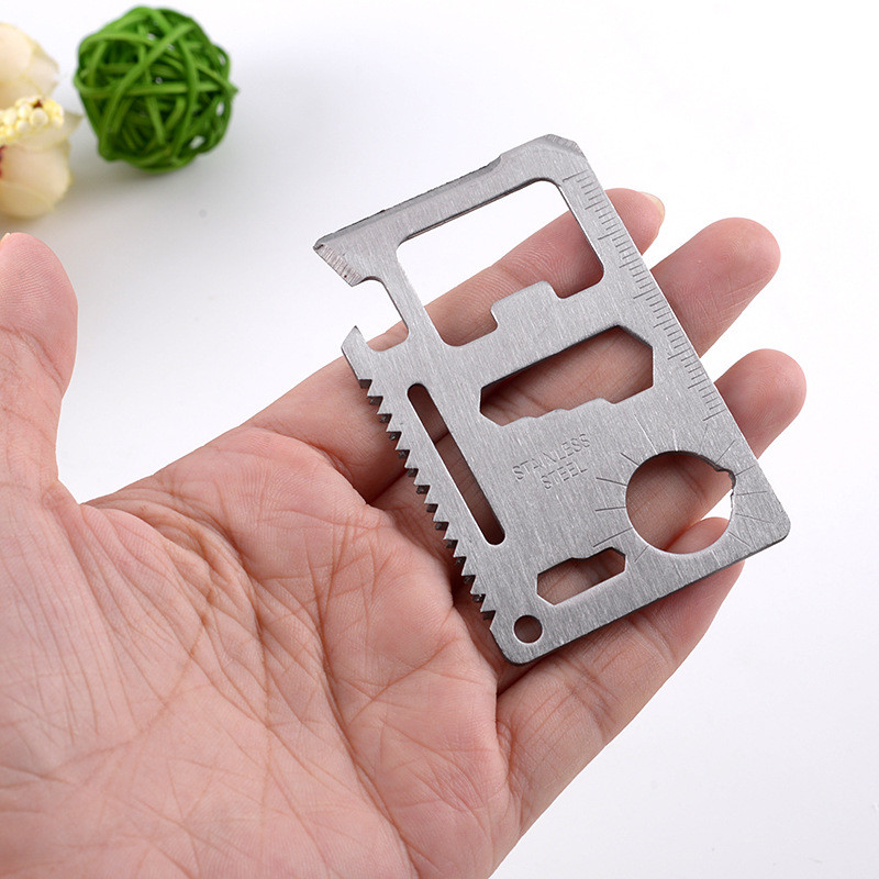 Functional Outdoor Promotional Tool Card Stainless Steel Tool Card Logo Customized