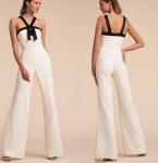 Custom Clothing Factory China Women'S Sexy Jumpsuit Halter Neck Sleeveless Wide