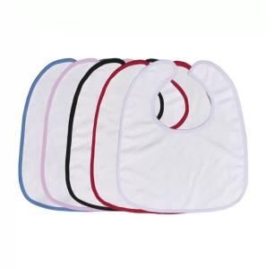 Quality DIY Custom Blank Sublimation Polyester Cotton Baby Bibs wholesale