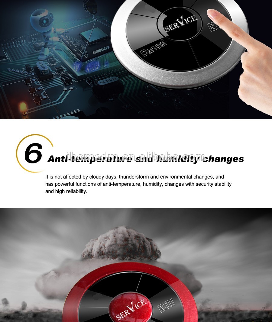 High Quality Wireless Modern Service Equipment Buzzer For Casual Fine Dining