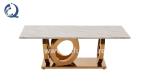 Italian Style Length 130cm Square Marble Coffee Table Stable Stainless Steel