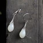 925 Silver Natural Jade Drop Earrings(E20180101)