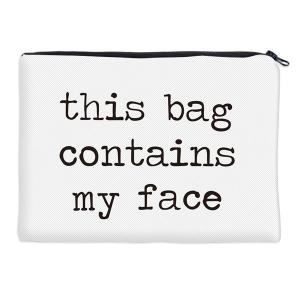 Quality Simple White Polyester Women Makeup Bags with Printed Letter wholesale