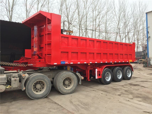 Tri Axle Hydraulic Dump Trailer , Steel Dump Trailers For Cargo Transprtation