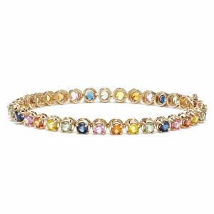 Quality New design 925 Sterling Silver Oval Multi Color Cubic Zirconia CZ Fashion Tennis Bracelet for Women wholesale