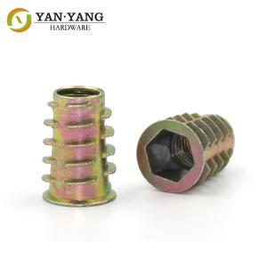 Quality Furniture Accessory Zinc Plated Fastening Metal Screws insert NUT wholesale