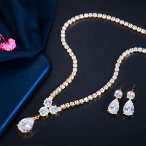 Quality CZ charm pendant necklace necklace bracele earring ring dainty jewelry for women lady valentine wedding Jewelry sets wholesale