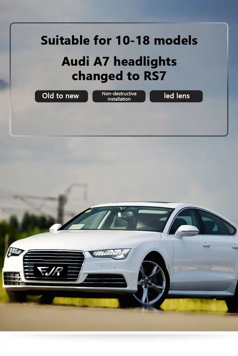 LED Headlight For Audi A7 2011-2018 Modified RS7 Head Front Light Laser Lens Lamp Car Accessories