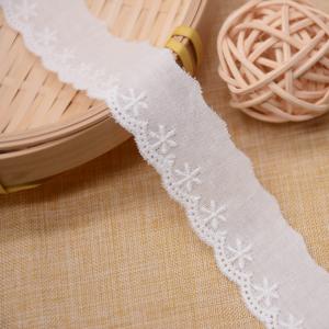 Quality 2.5cm Polyester Cotton Embroidery Lace Fabric For Clothes wholesale