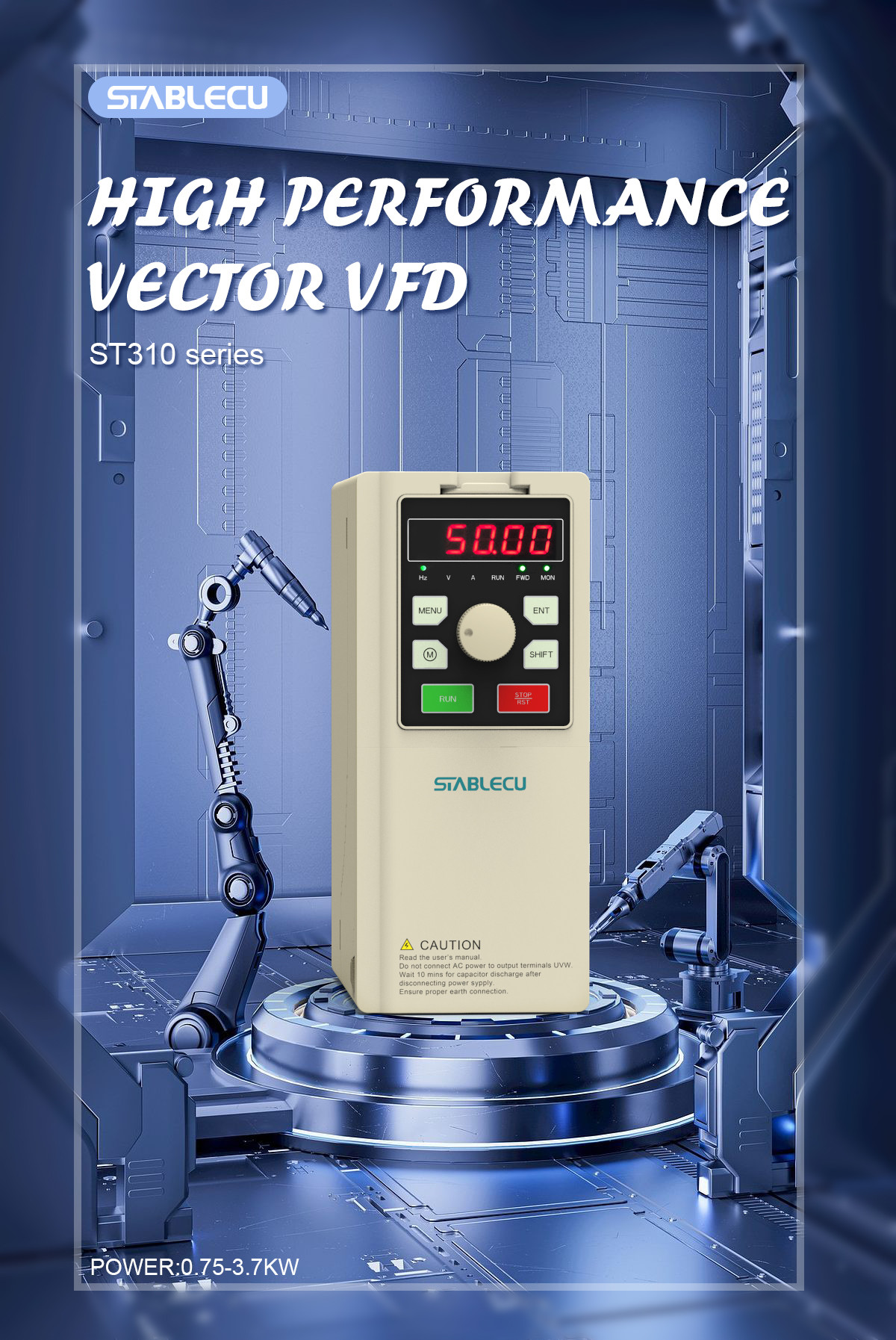 AC To AC Frequency Converter 0.75KW 75KW Variable Frequency Drive