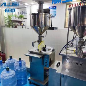 Quality Vertical Pneumatic Cream Lotion Filling Machine With Mixer 2KW wholesale