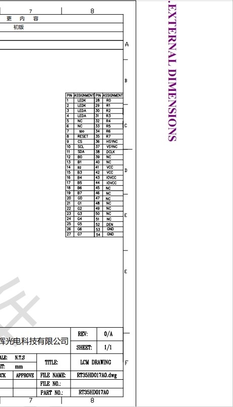 640*480 Resolution 3.5 Inch HD LCD Display Industrial Control Digital LCD Screen