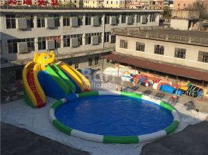 Quality 0.55mm PVC Tarpaulin Inflatable Water Slide Park For Kids / Inflatable Water Games wholesale