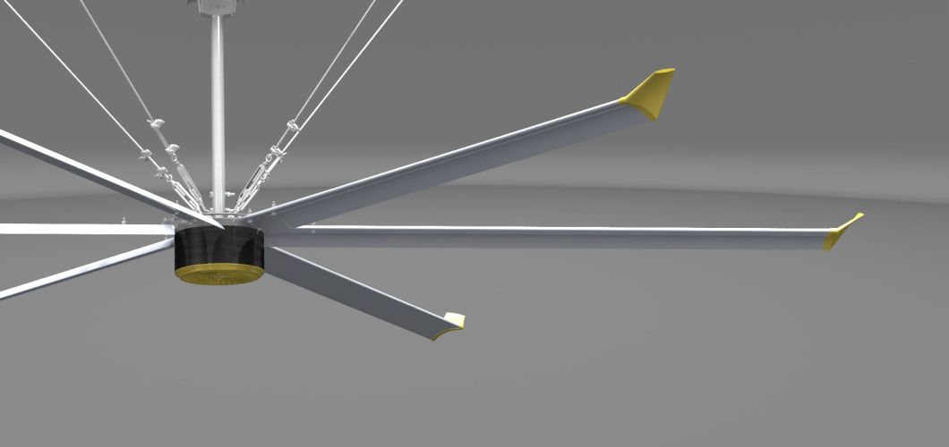 24FT Big Industrial Pmsm Energy Saving Hvls Ceiling Fan for Air Cooling and Ventilation Fucntion