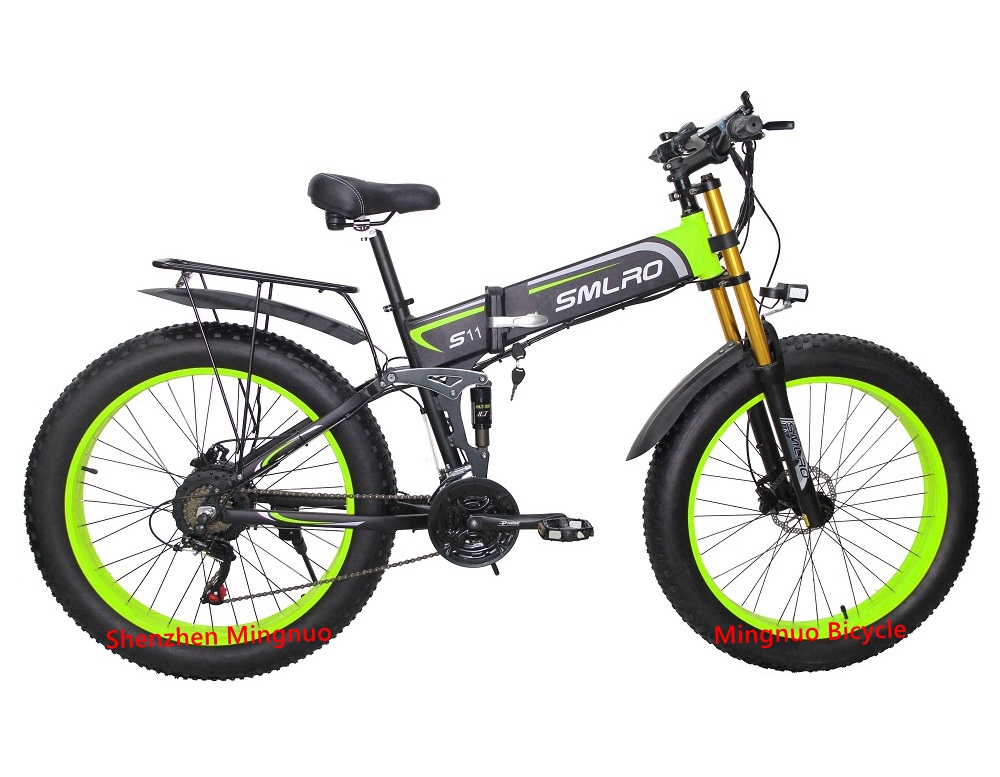 1000w Fat Tire Folding Electric Bike Fold Up With 60-70Nm Torque