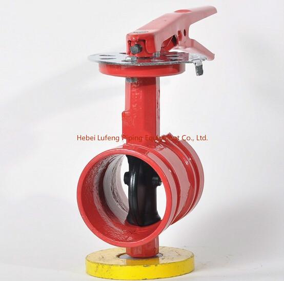 Cheap Worm Gear Signal Fire Grooved Butterfly Valve for sale