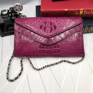 Quality Fashion Genuine Crocodile Skin Female Women Small Envelop Purse Real Alligator Leather Ladies Single Cross Shoulder Bag wholesale
