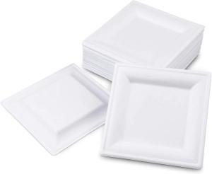 Quality OEM ODM Kraft Paper Plate Eco Friendly Square Shaped For Snacks Food wholesale