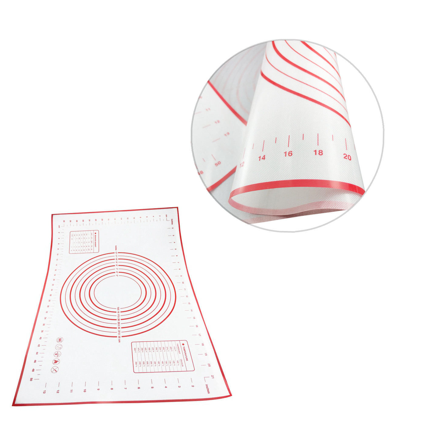 Silicone Pastry Mat with Measurement for Baking Mats Dough Rolling Mat Fondant Pie Crust Mat