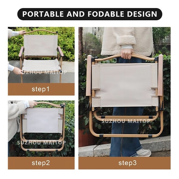 Versatile folding camping chairs Aluminum Solid Arm Adult For Outdoor Picnic