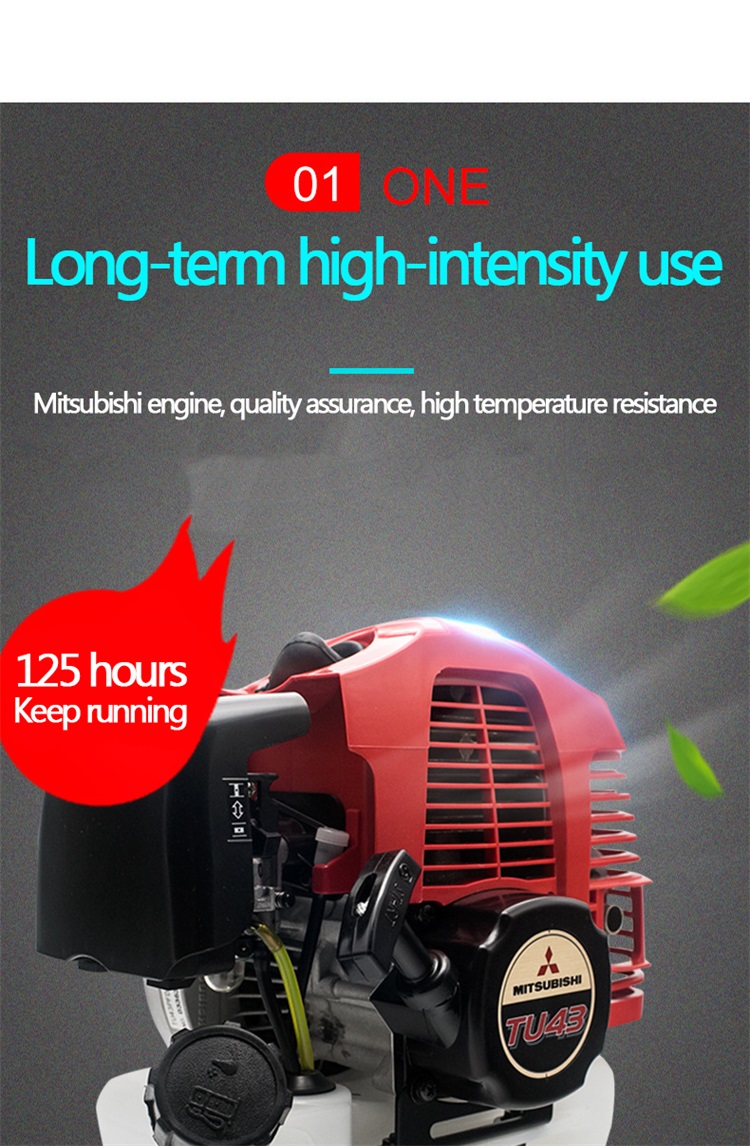 TU43 Weed Type Two Stroke Petrol Grass Cutter Machine Brush Cutter Backpack Type 42.7 CC