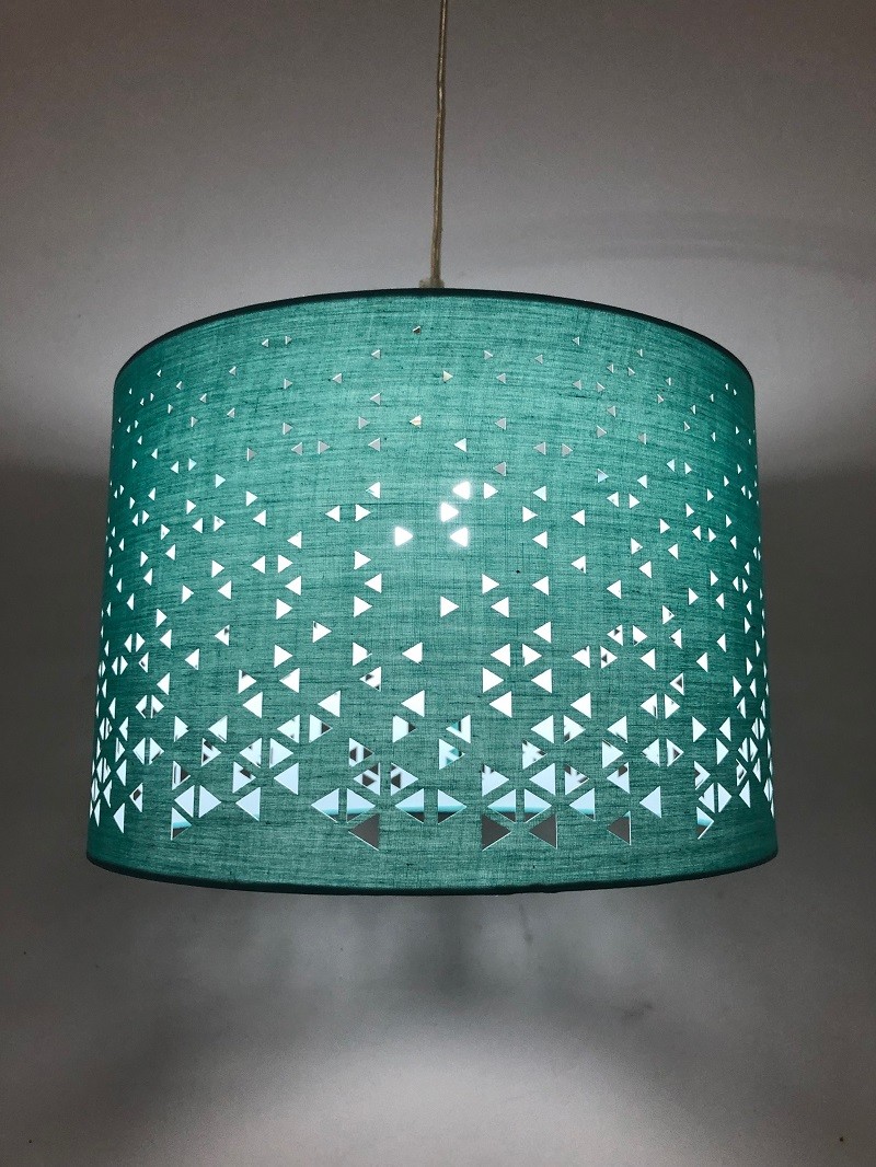 Drum Pierced Lamp Shade Triangle Hollow Out NA Design For Hotels And Rooms