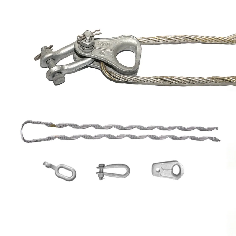 Overhead Steel Pre-Twisted Cable with Aluminum Fiber Optic Anchor Tension Wire Clamp