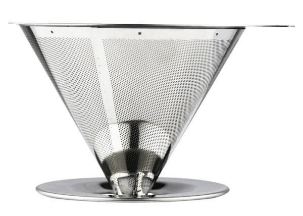 Professional Stainless Steel Coffee Dripper Double Layered Filter With 89mm