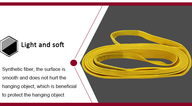 Eye And Eye 3 Ton Polyester Flat Webbing Sling Lightweight Yellow Color